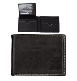 Carolina Sewn Contrast Stitch Billfold Black -Corner T
