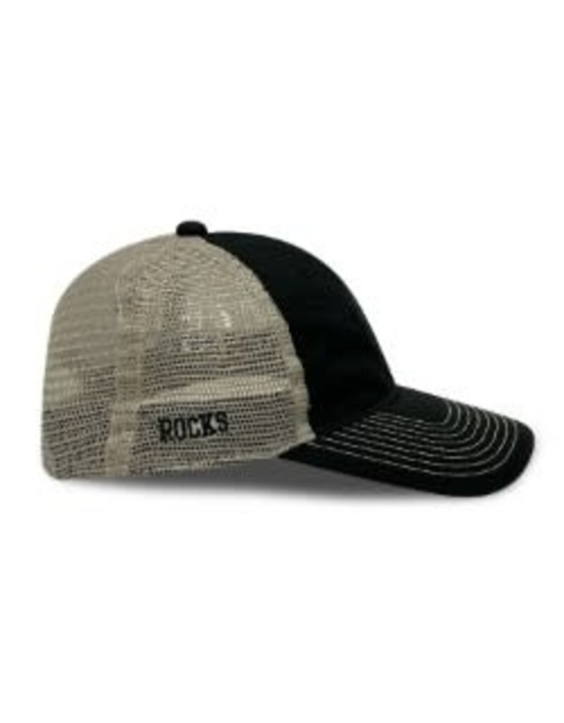 Game Black Shamrock Trucker Hat with Rock on Side
