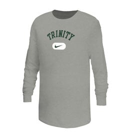 Nike Nike Youth Heather white swoosh  Dri-Fit Long Sleeve