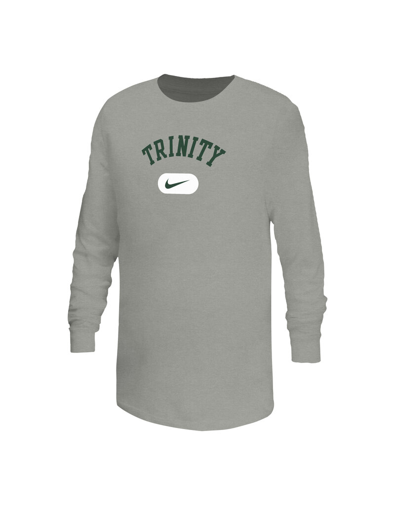 Nike Nike Youth Heather white swoosh  Dri-Fit Long Sleeve