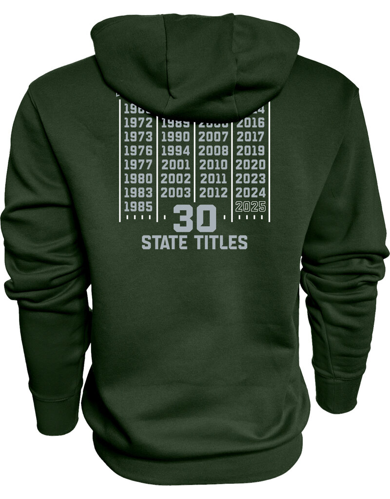 Blue 84 2025 State Football Champions Green Hoodie