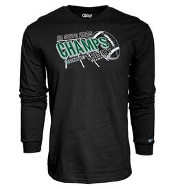 Blue 84 2025 State Football Champions Black Long Sleeve Cotton Tee