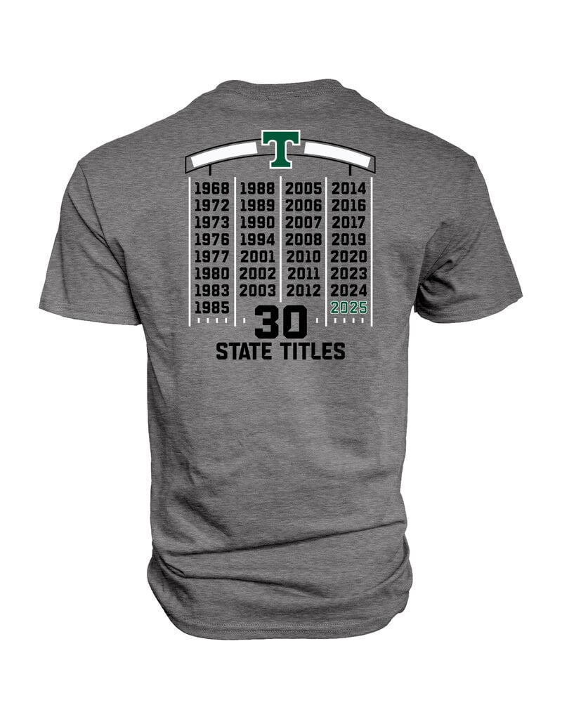 Blue 84 2025 State Football Champions Graphite Short Sleeve Cotton Tee