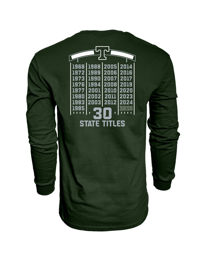 Blue 84 2025 State Football Champions Green Short Sleeve Cotton Tee
