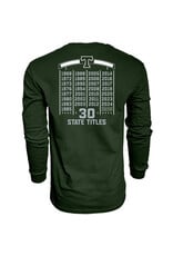 Blue 84 2025 State Football Champions Green Long Sleeve Cotton Tee