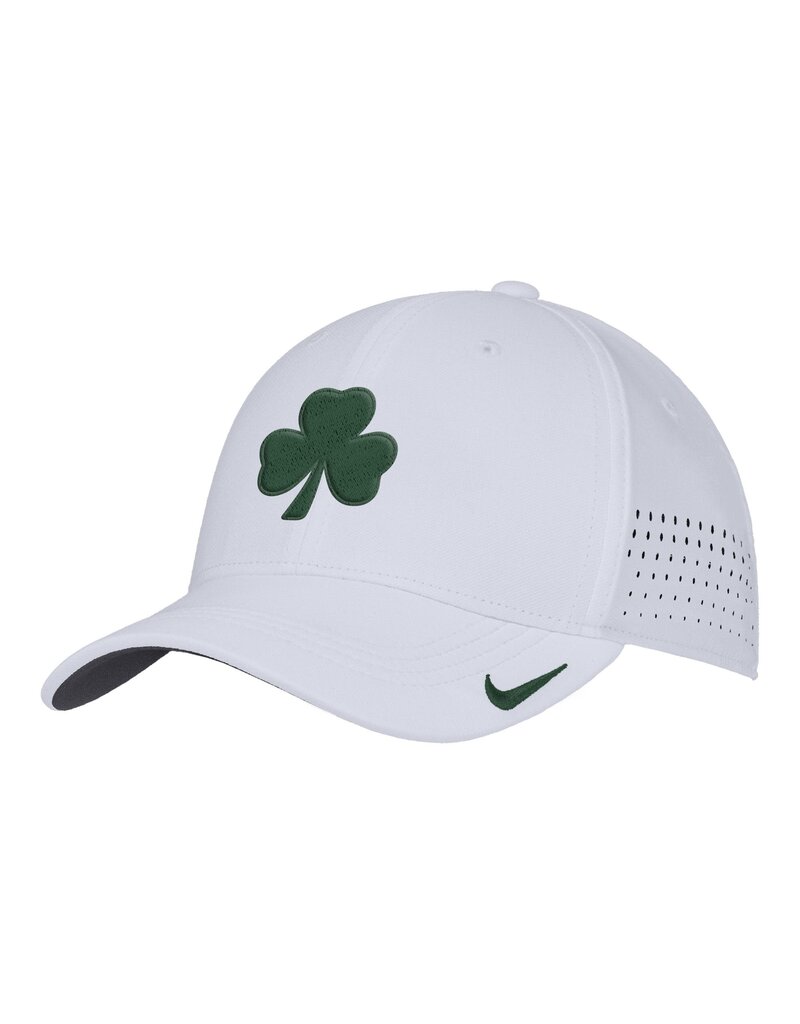 Nike Nike Club Structured Swooshflex White Hat Shamrock Logo