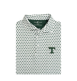 Horn Legend Performance White Clover Leaf Pattern Polo