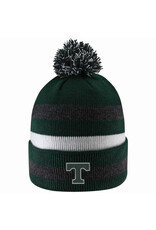 Logo Fit Primetime Knit Cuff Stripe Pom White/ Charcoal/Green Hat