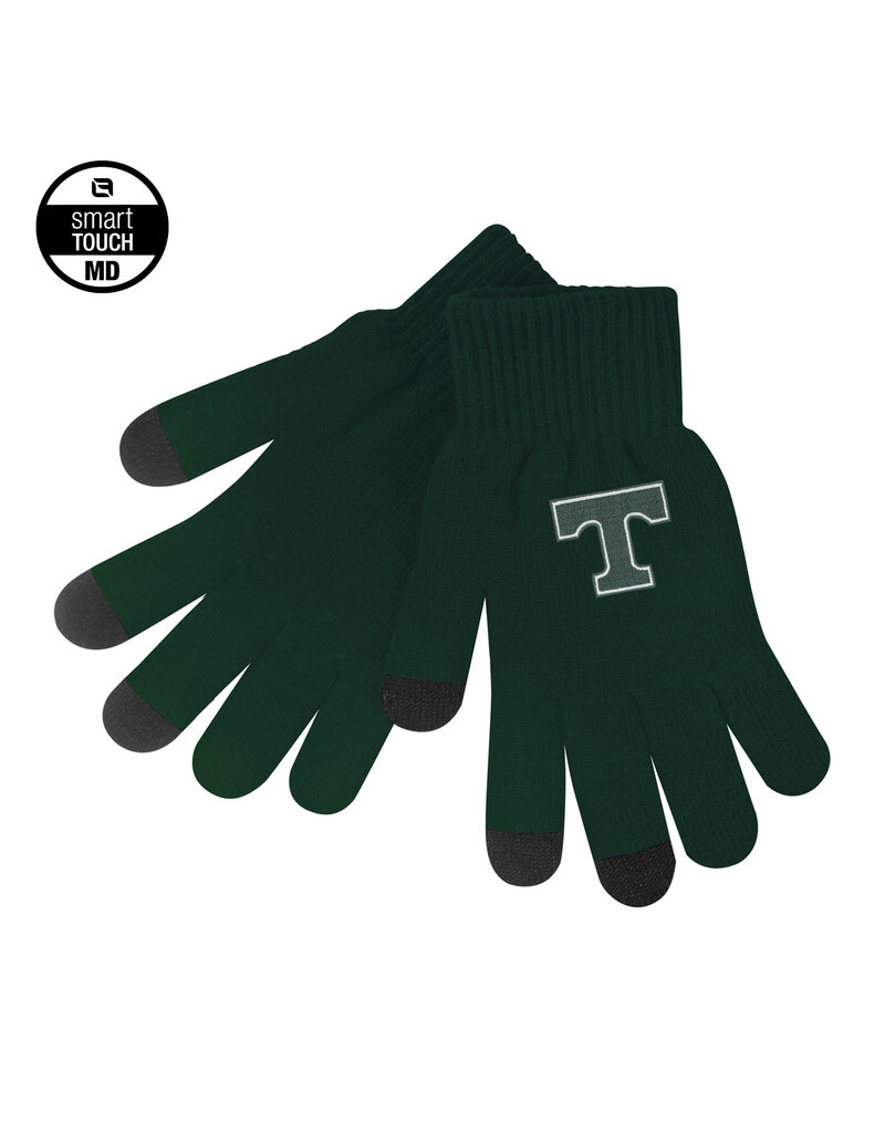 Logo Fit Knit Texting Gloves Green