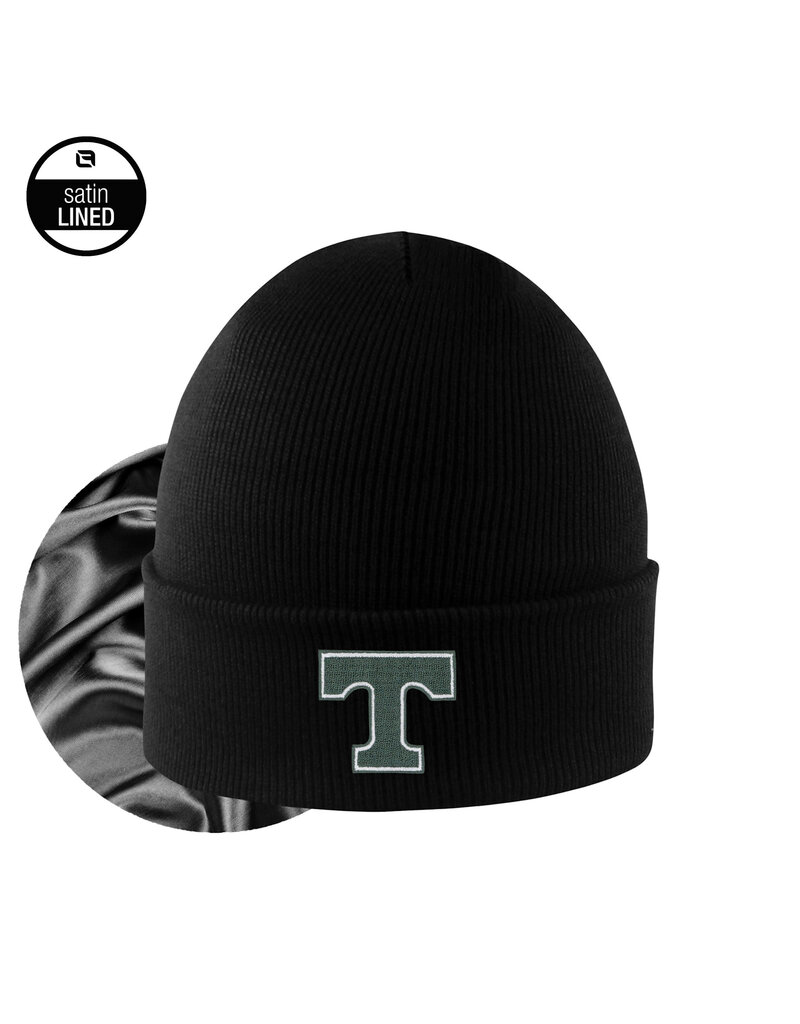 Logo Fit Satin Lined Knit Cuff Monroe Hat Black