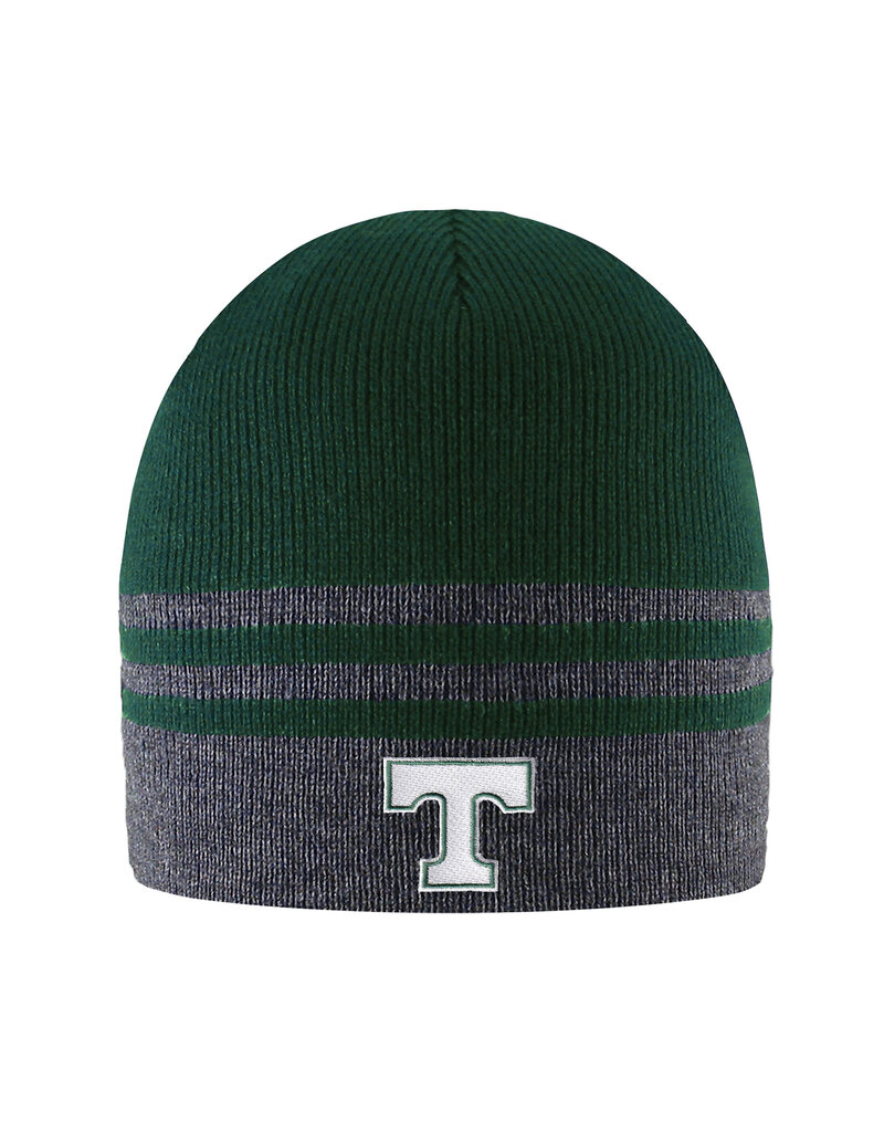 Logo Fit Knit Stripe Beanie Charcoal/Green