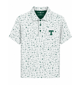 Horn Legend Performance Green Football Pattern Polo