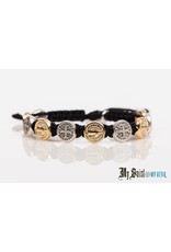 My Saint My Hero Blessing Bracelet Silver/Gold with Black Cord