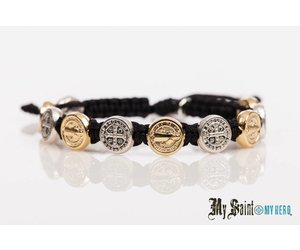 40pcs Bracelet Médaille Saints Benoît Bracelet En Corde