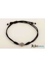 My Saint My Hero Breathe Bracelet Silver with Black Cord