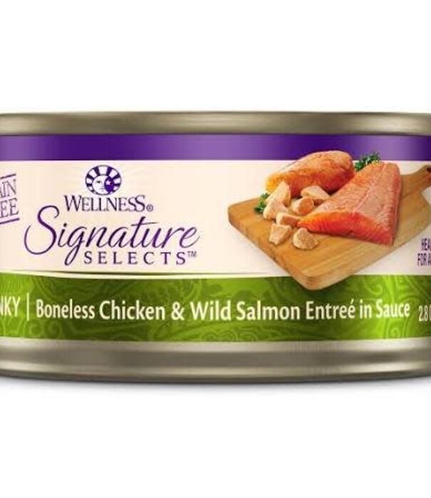 Wellness Canned Cat Signature Selects Chicken Salmon Chunky 2.8 oz