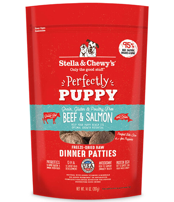 Stella & Chewy's Puppy Freeze-Dried Dinner Patties Beef & Salmon 14 oz