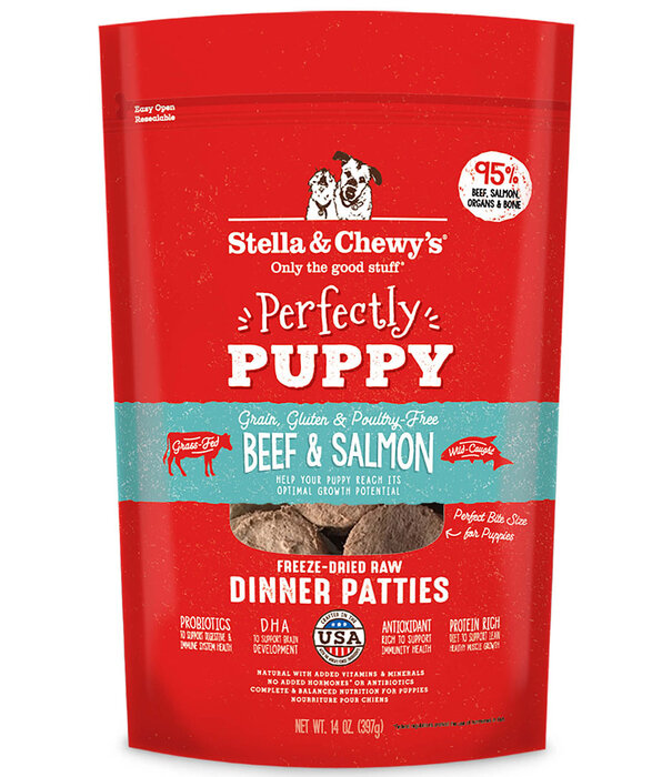 Stella & Chewy's Puppy Freeze-Dried Dinner Patties Beef & Salmon 14 oz