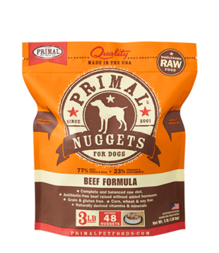 Primal Frozen Raw Dog Beef Nuggets 3 lb