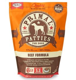 Primal Dog Frozen Raw Beef Patties 6 Lb