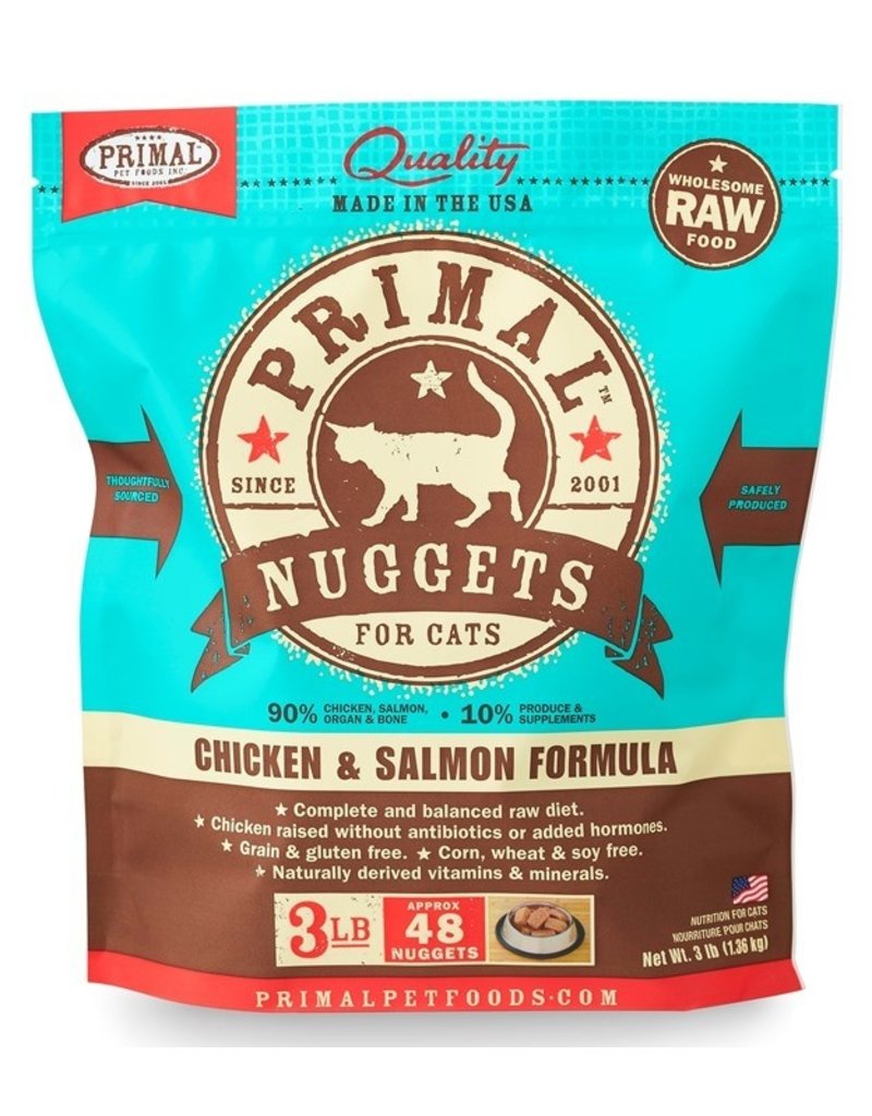 Primal Frozen Raw Cat Chicken/Salmon Nuggets 3 Lb
