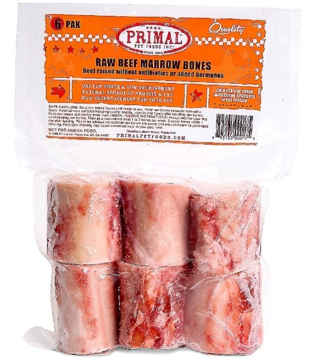 Primal Frozen Raw Beef Bone Marrow 2" 6pk