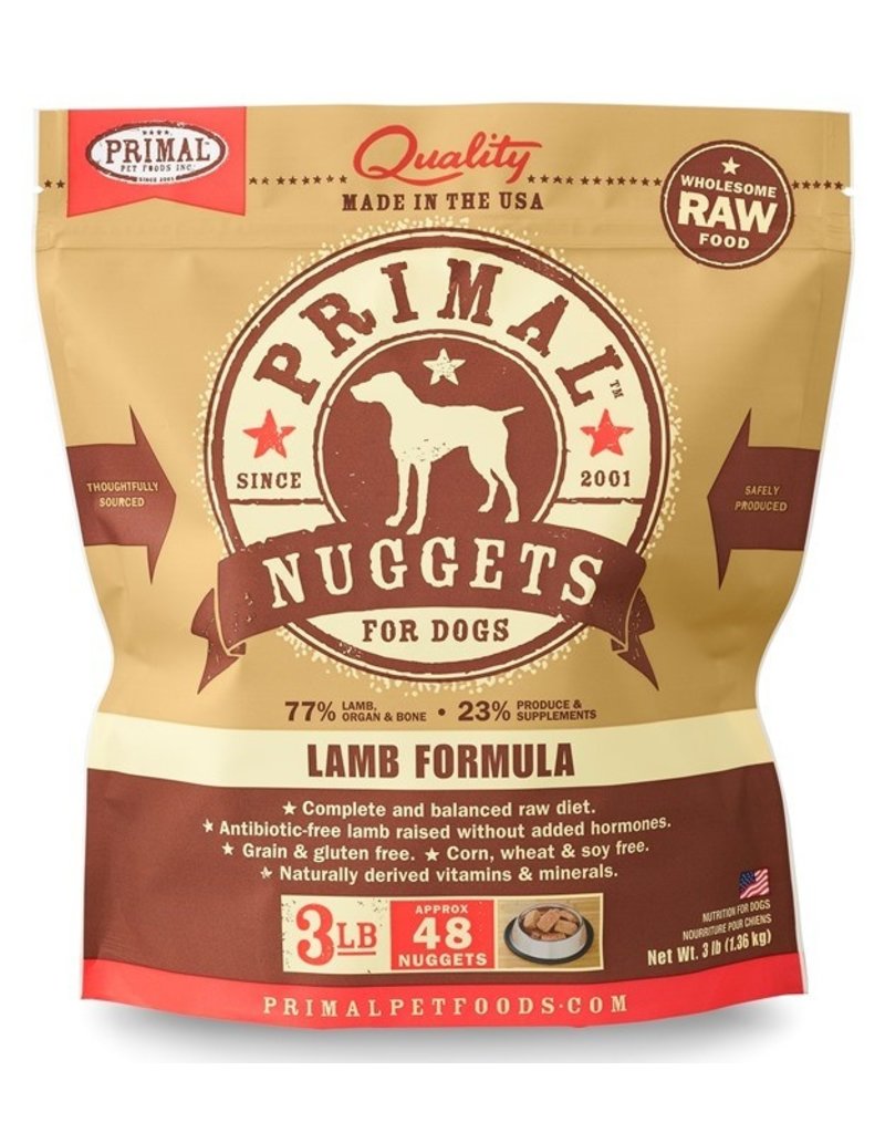 Primal Frozen Raw Dog Lamb Nuggets 3 Lb
