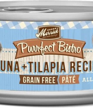 Merrick Canned Cat Tuna + Tilapia Pate 5.5 Oz.