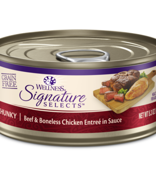 Wellness Canned Cat Signature Selects Chicken W/ Beef Chunky 5.3 oz