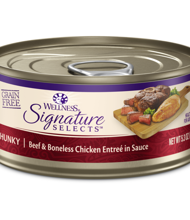 Wellness Canned Cat Signature Selects Chicken W/ Beef Chunky 5.3 oz