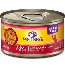 Wellness Canned Cat Beef & Chicken Pate 5.5 Oz