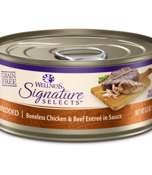 Wellness Canned Cat Signature Selects Chicken W/ Beef Shredded 5.3 oz