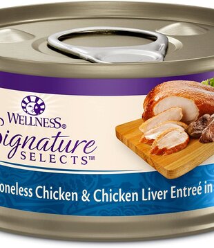 Wellness Canned Cat Signature Selects Chicken & Chicken Liver Shredded 5.3 oz