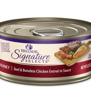 Wellness Canned Cat Signature Selects Chicken W/ Beef Chunky 2.8 oz