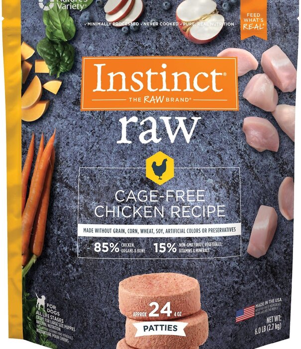 Nature's Variety Frozen Dog Cage Free Chicken Patties 6 Lb