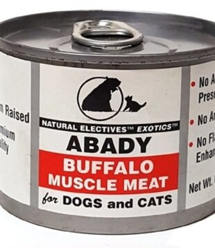 Abady Canned Cat & Dog Natural Electives Exotics Buffalo Muscle Meat 6 oz