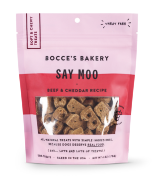 Bocce's Say Moo Soft & Chewy Dog treats 6oz