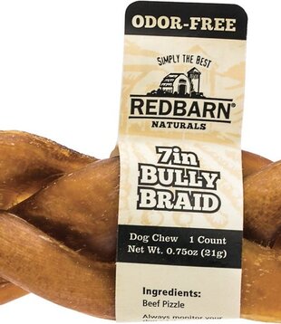 Red Barn Braided Bully Stick Odor Free 7"