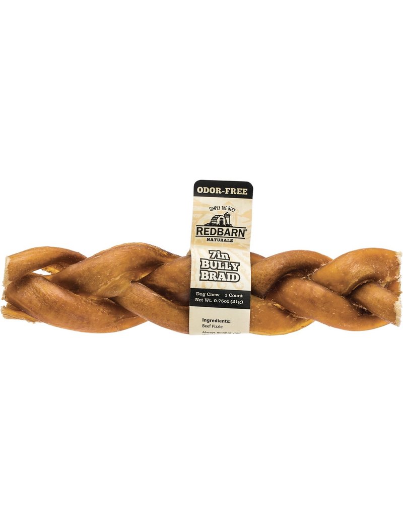 Red Barn Braided Bully Stick Odor Free 7"