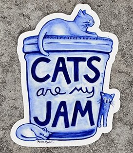 Xenotees Cats are my Jam Vinyl Sticker