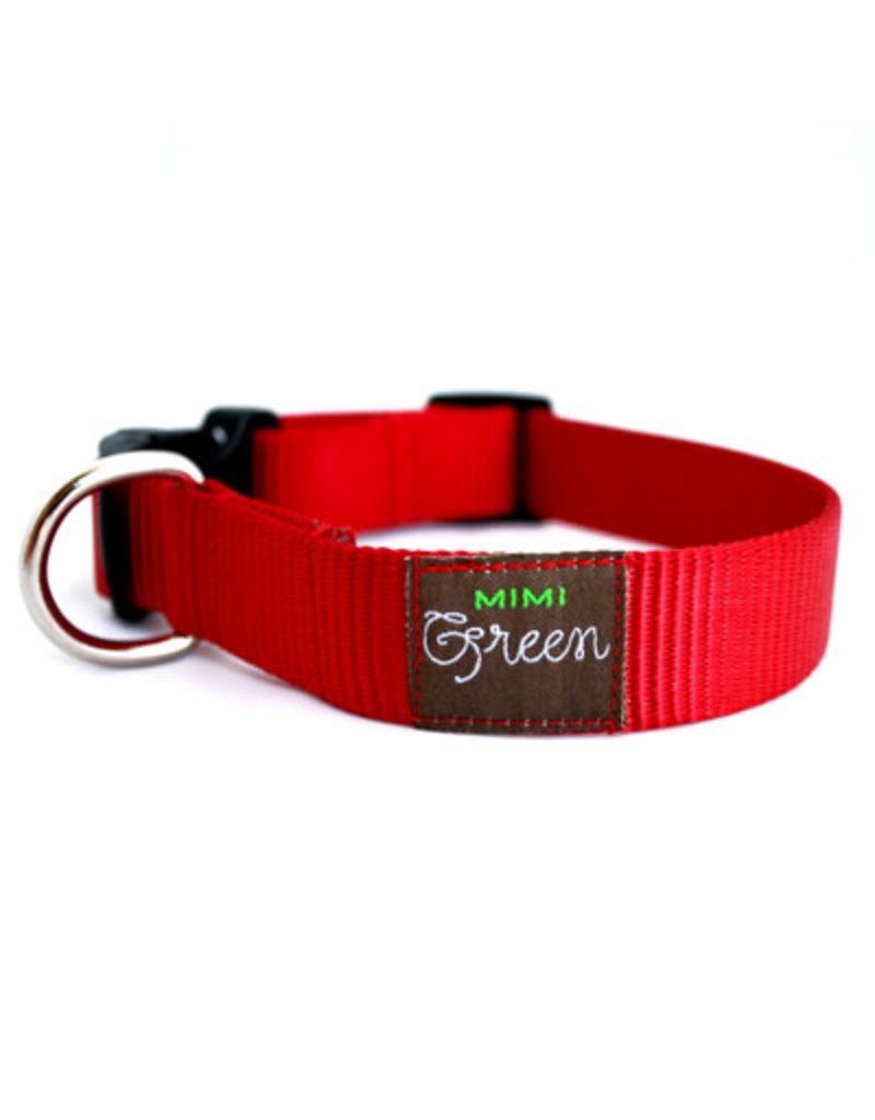 Large/extra-large pet collar in green and red fabric