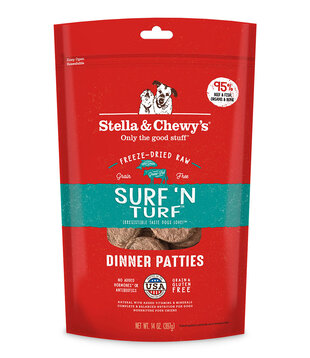 Stella & Chewy's Freeze-Dried Dinner Patties Surf & Turf, 14 oz
