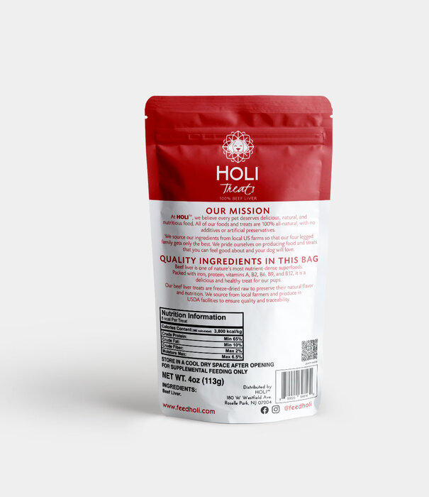 Holi Chow Holi Chow Dog Freeze Dried Beef Liver Treats 4 OZ