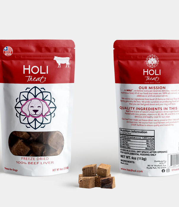 Holi Chow Holi Chow Dog Freeze Dried Beef Liver Treats 4 OZ
