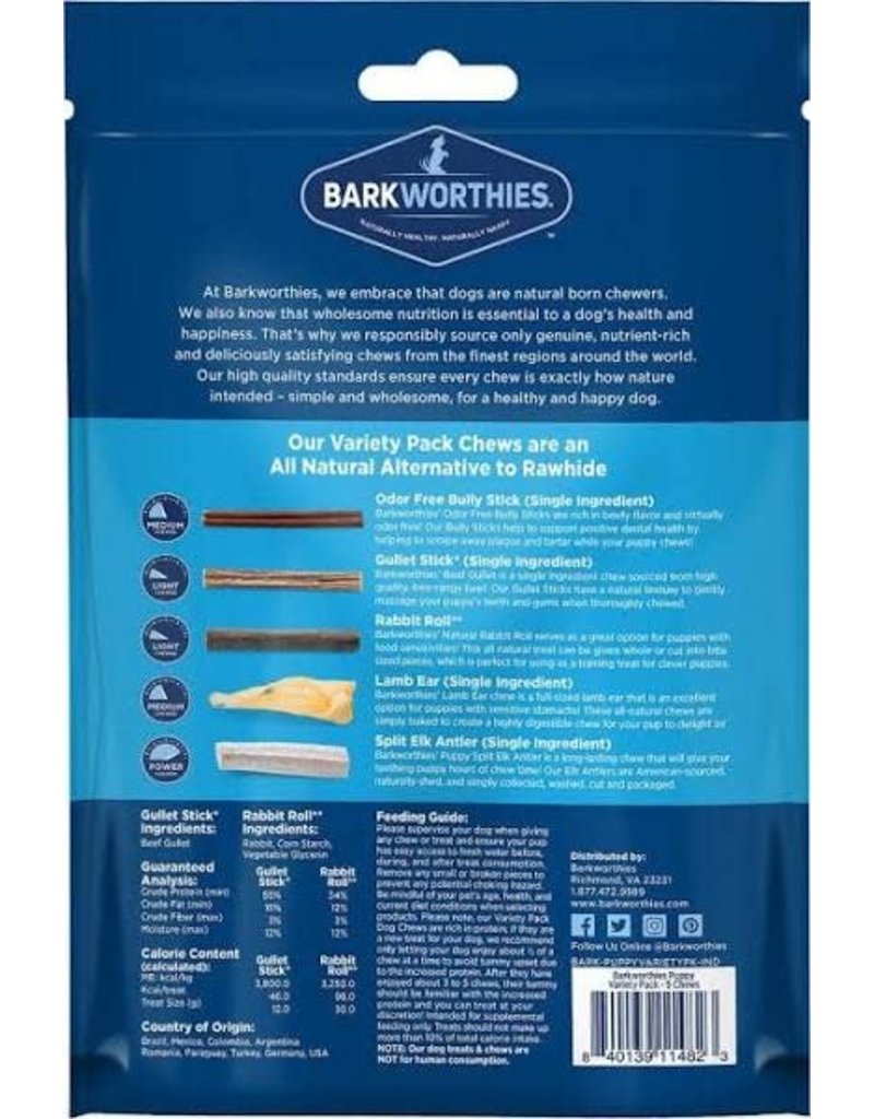 Barkworthies Dog Chews Puppy Variety Pack