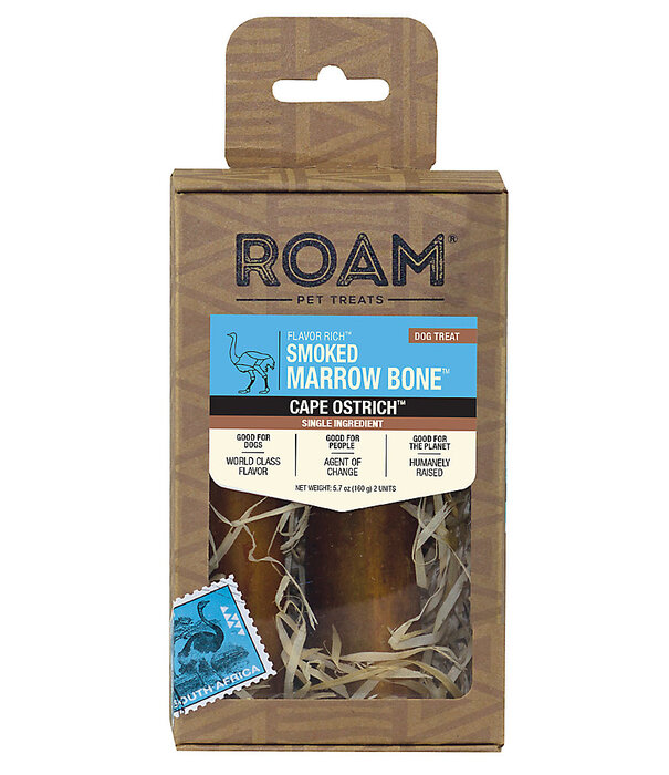 Roam Roam Smoked Ostrich Marrow Bone Small 2 Pack