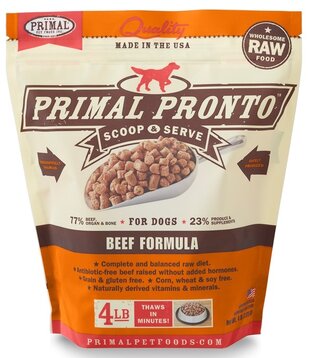 Primal Pronto Frozen Dog Beef 4 LB