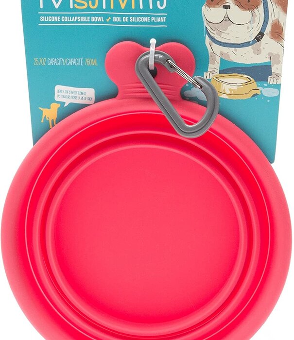 Messy Mutts Messy Mutts Collapsible Bowl Red 1.5 Cup