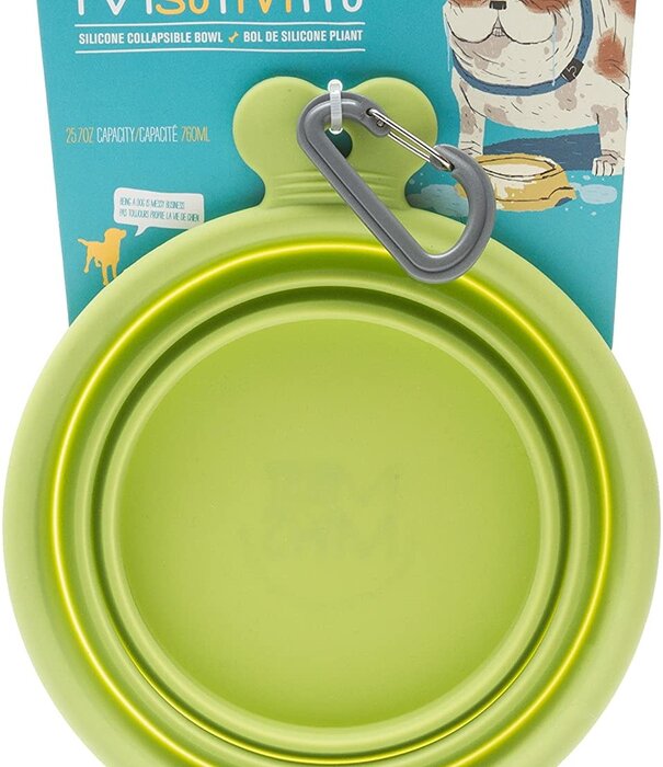 Messy Mutts Messy Mutts Collapsible Bowl Green 1.5 Cup