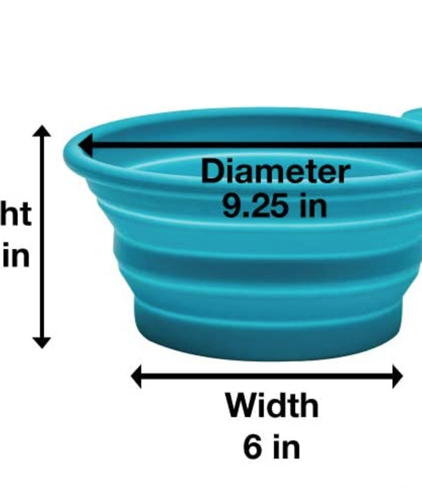 Messy Mutts Messy Mutts Collapsible Bowl Blue 1.5 Cup